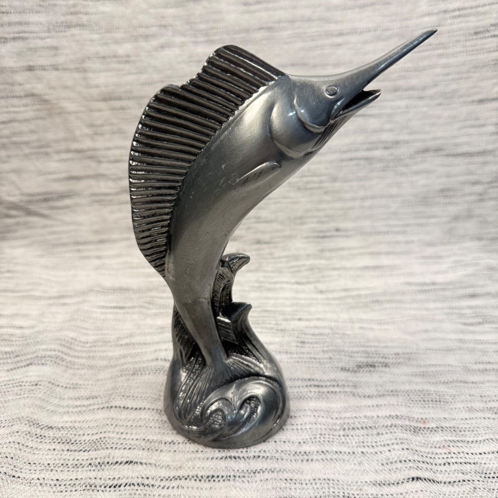 Silver Stainless Steel Swordfish Bottle Opener Sculpture 7.25" Nautical Fishing